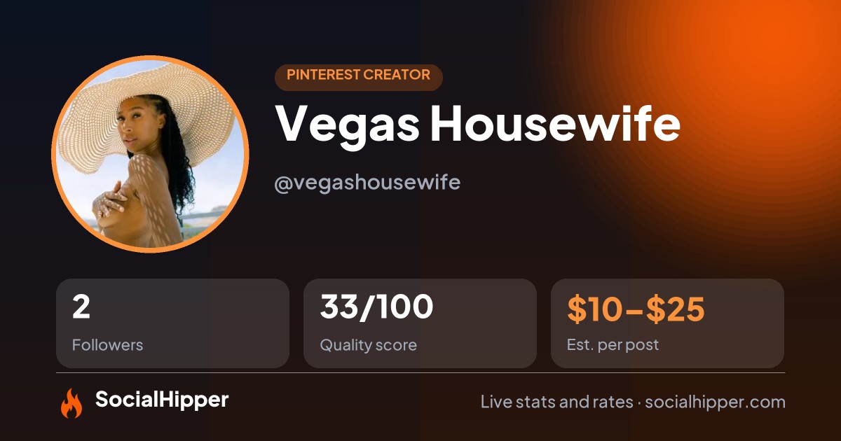 Vegas Housewife Pinterest stats on SocialHipper
