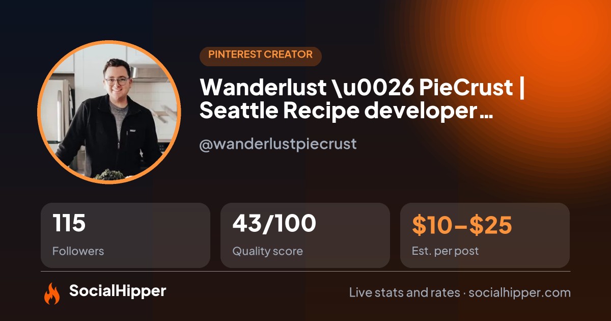 Wanderlust \u0026 PieCrust | Seattle Recipe developer \u0026 Food Stylist Pinterest stats on SocialHipper