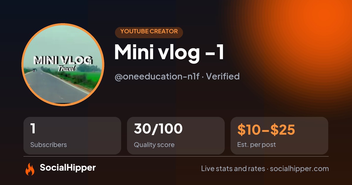Mini vlog -1 YouTube stats on SocialHipper