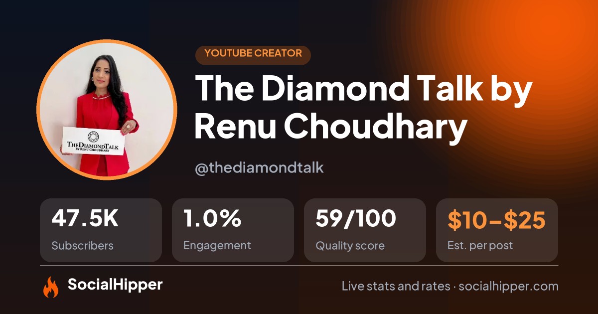 The Diamond Talk by Renu Choudhary YouTube stats on SocialHipper
