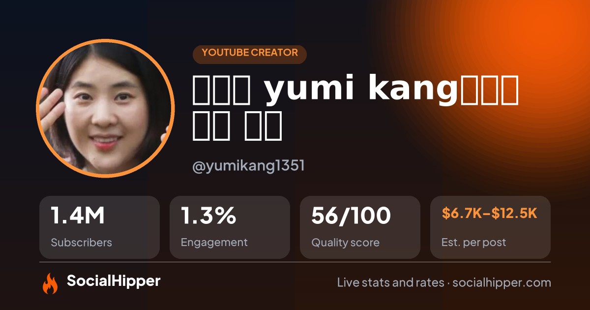 강유미 yumi kang좋아서 하는 채널 YouTube stats on SocialHipper